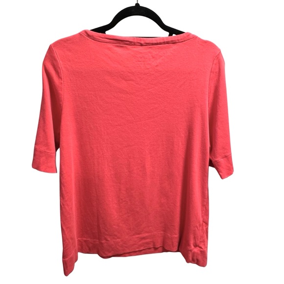 Chico’s Pink Pima Cotton Short Sleeve Tee Size 2 Soft Classic Fit - Picture 3 of 5